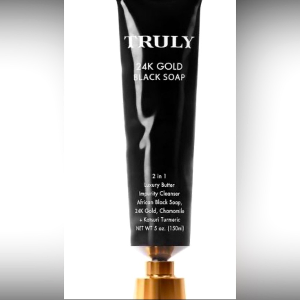 TRULY 24K Gold Black Soap/Luxury Butter Impurity Cleanser NWT
